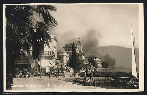 Postcard gardone riviera road - gardone, riviera,